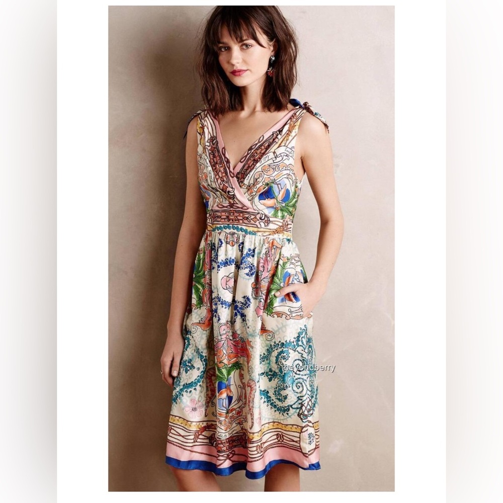 NEW Anthropologie Tied Acionna Silk Dress by Collette Dinnigan